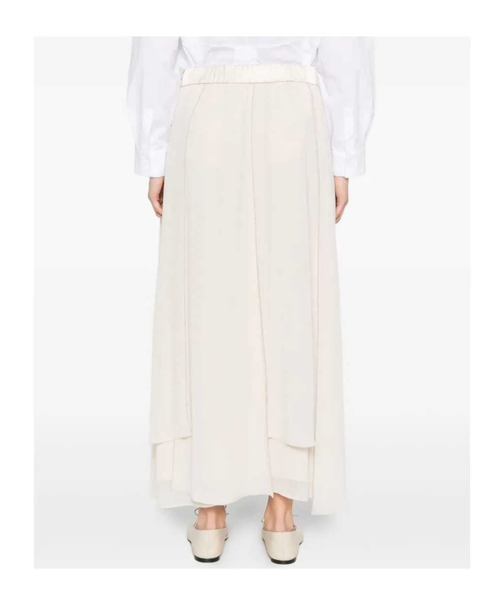 Elasticated-Waistband Maxi Skirt