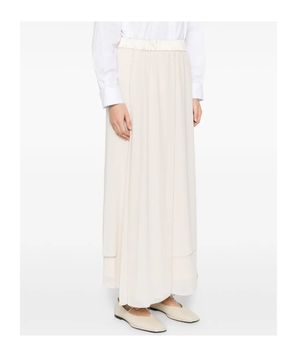 Elasticated-Waistband Maxi Skirt