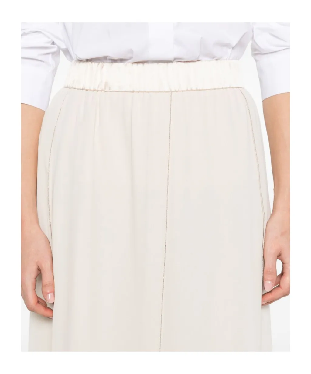 Elasticated-Waistband Maxi Skirt