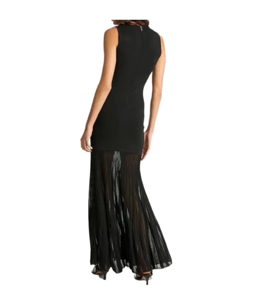 Mock-Neck Midi Dress