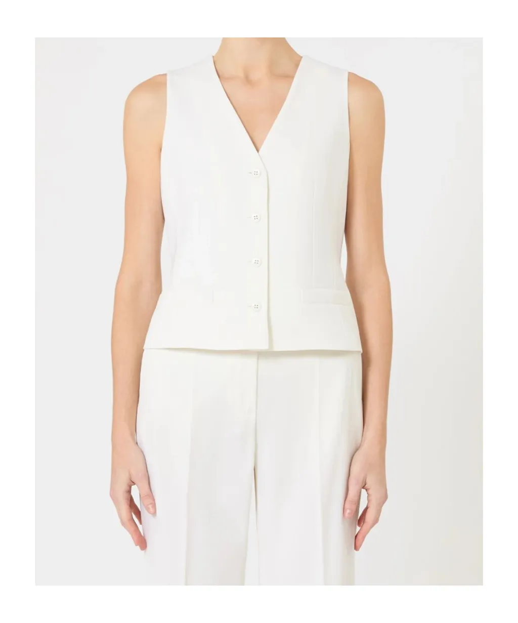 Wool Crepe Vest