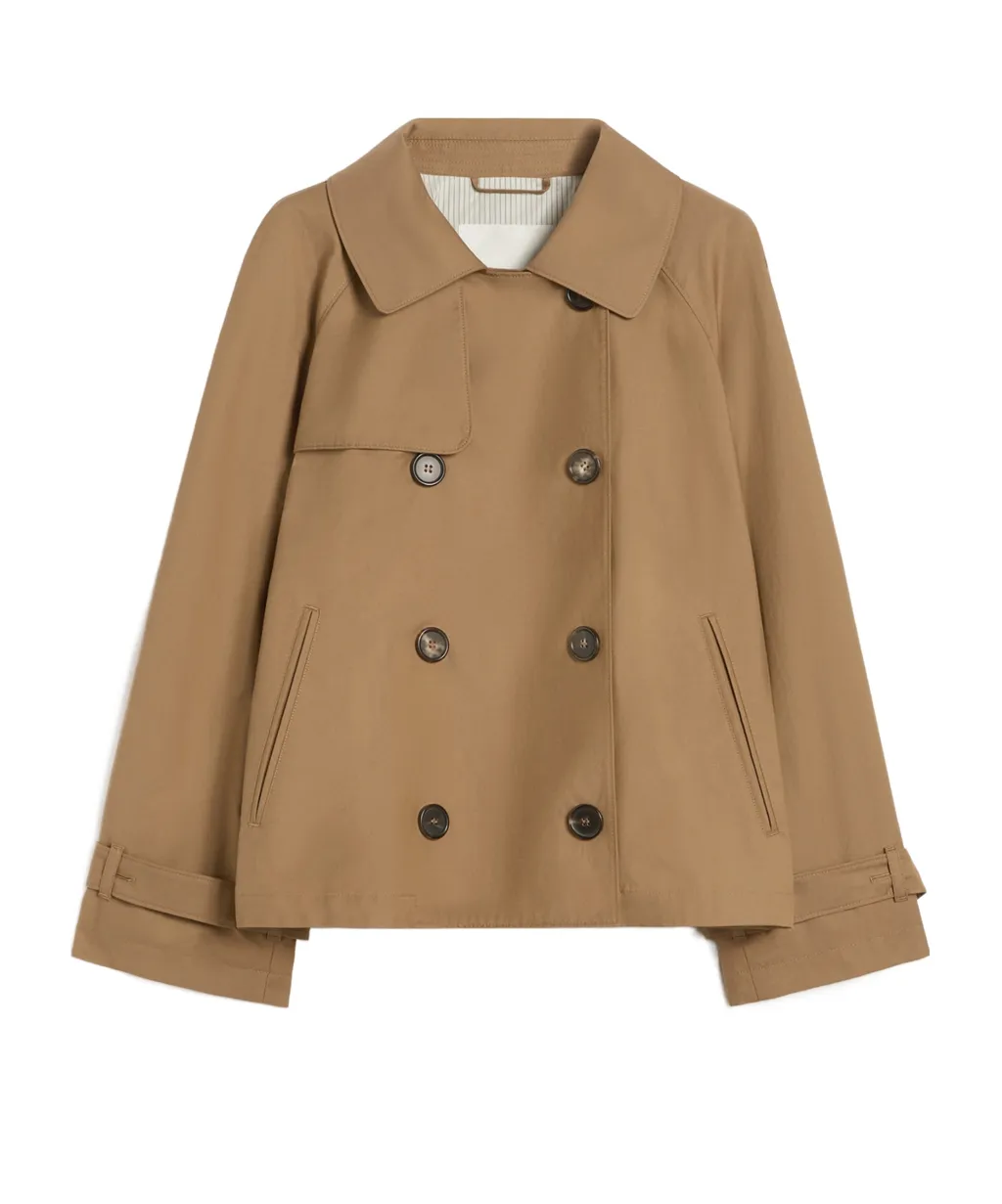 Short Twill Trench Coat