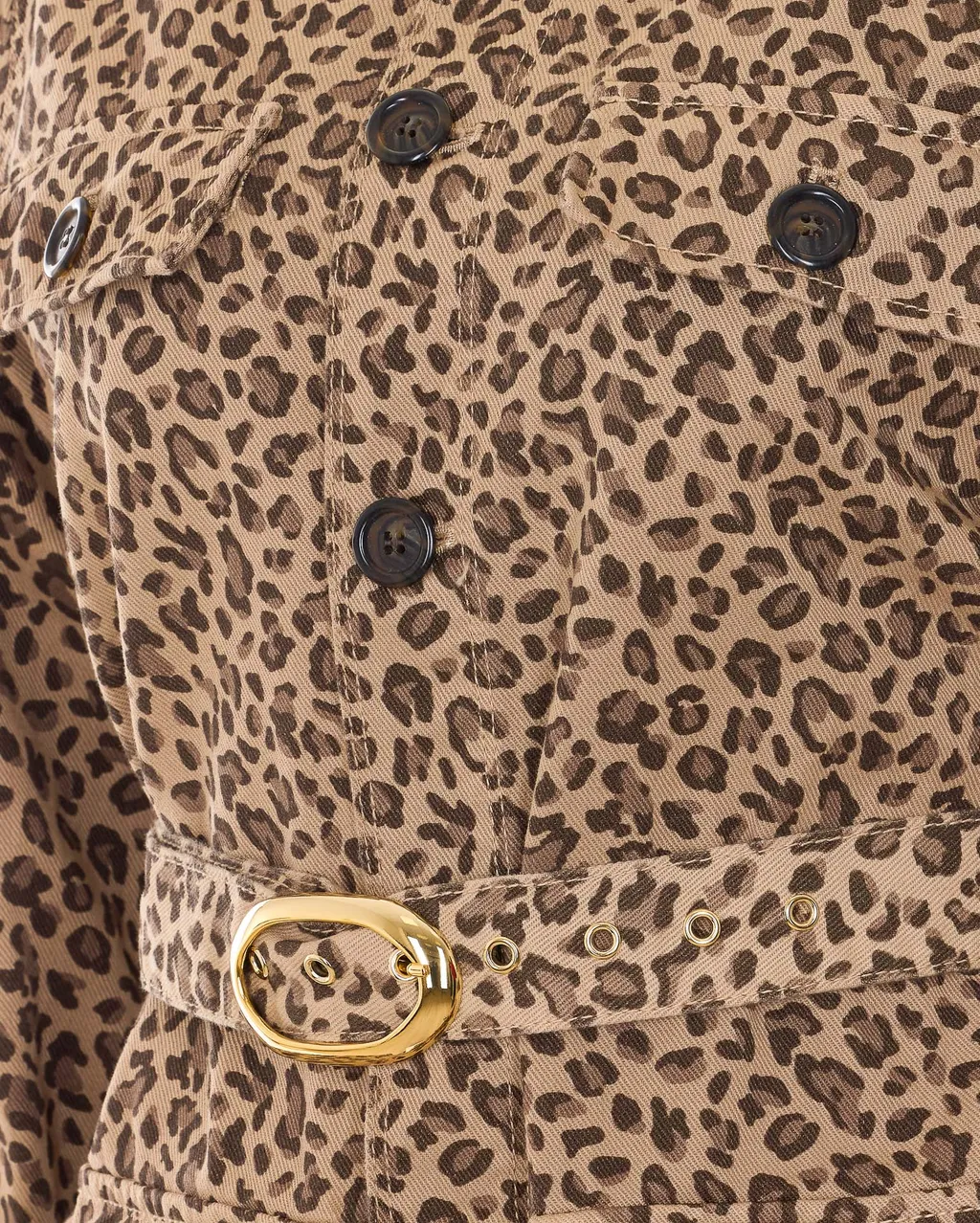 Twinset Leopard-Print Belted Jacket