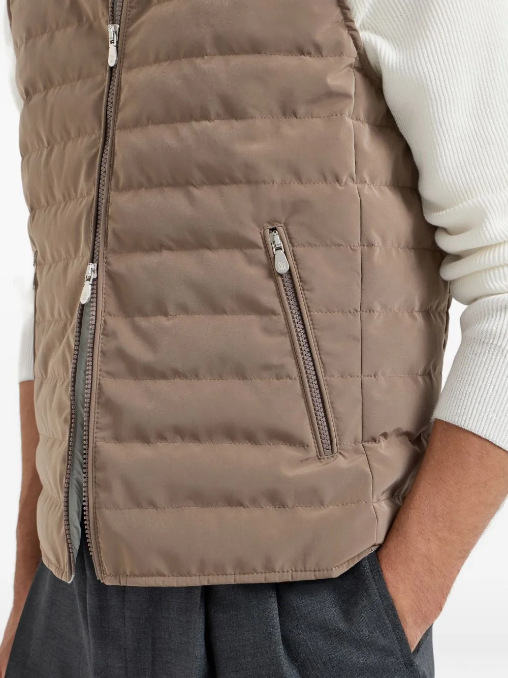 Brunello Cucinelli Bonded Zip-Up Padded Vest