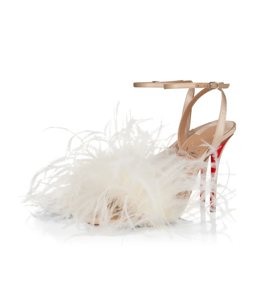 Feather-Embellished Sandals