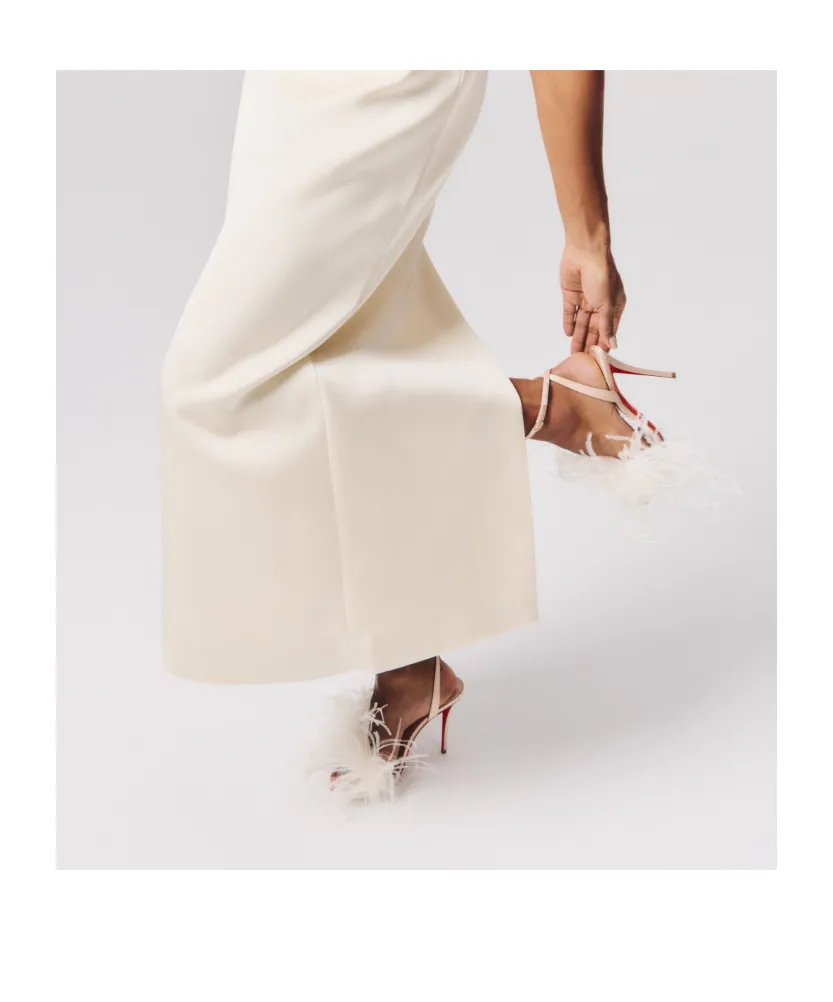 Feather-Embellished Sandals