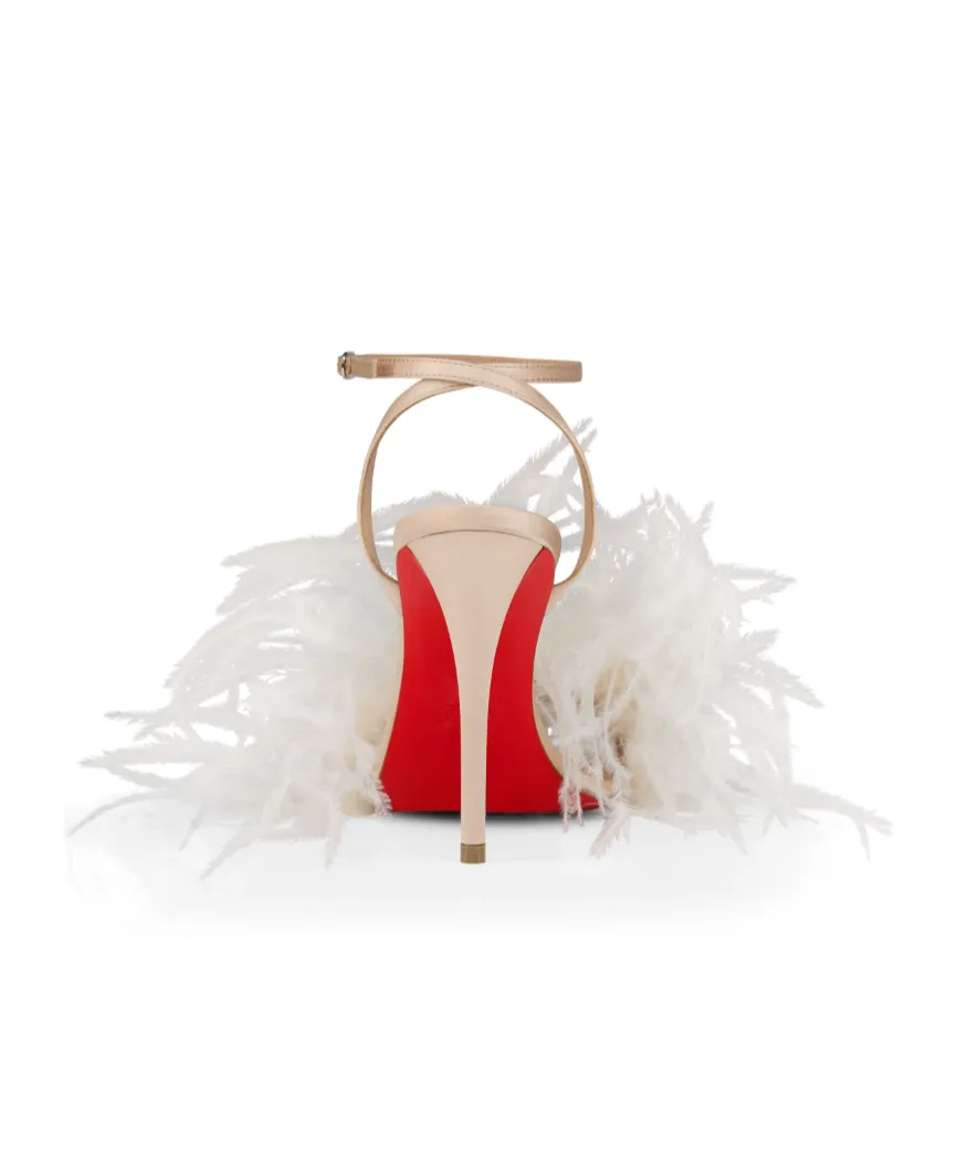 Feather-Embellished Sandals
