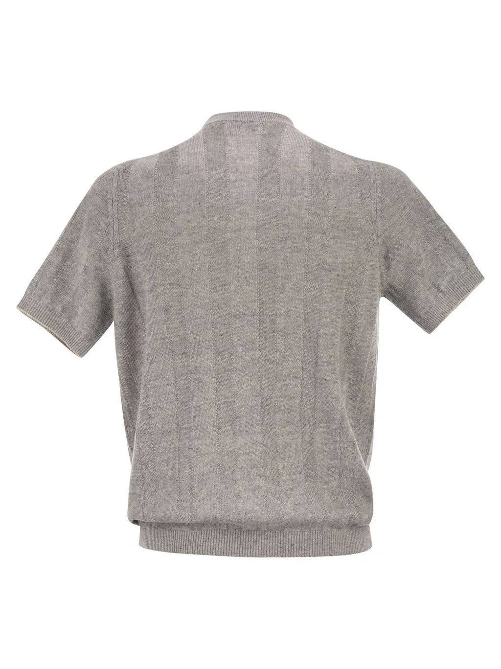 Ribbed-Collar Polo Shirt