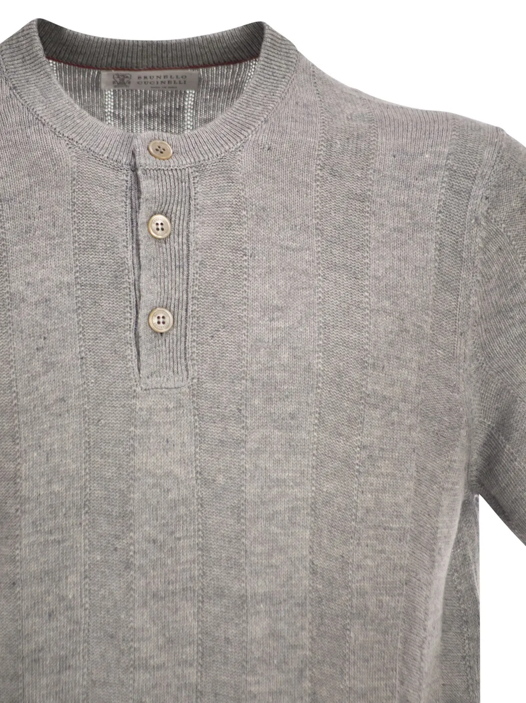 Ribbed-Collar Polo Shirt
