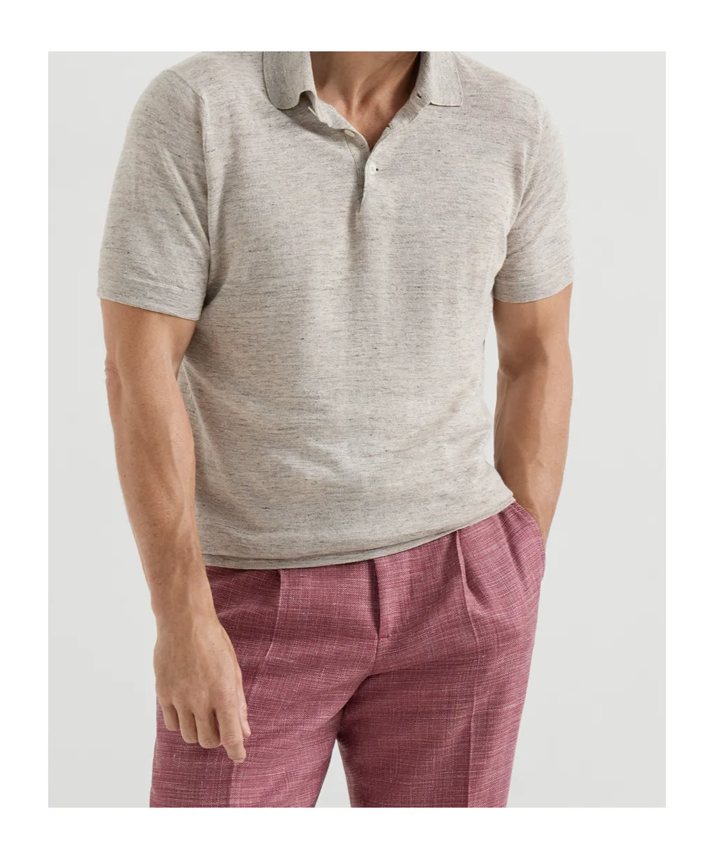 Brunello Cucinelli Short Sleeved Knitted Polo Shirt