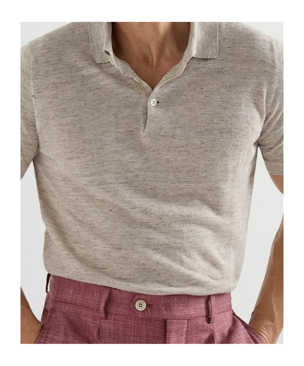 Brunello Cucinelli Short Sleeved Knitted Polo Shirt
