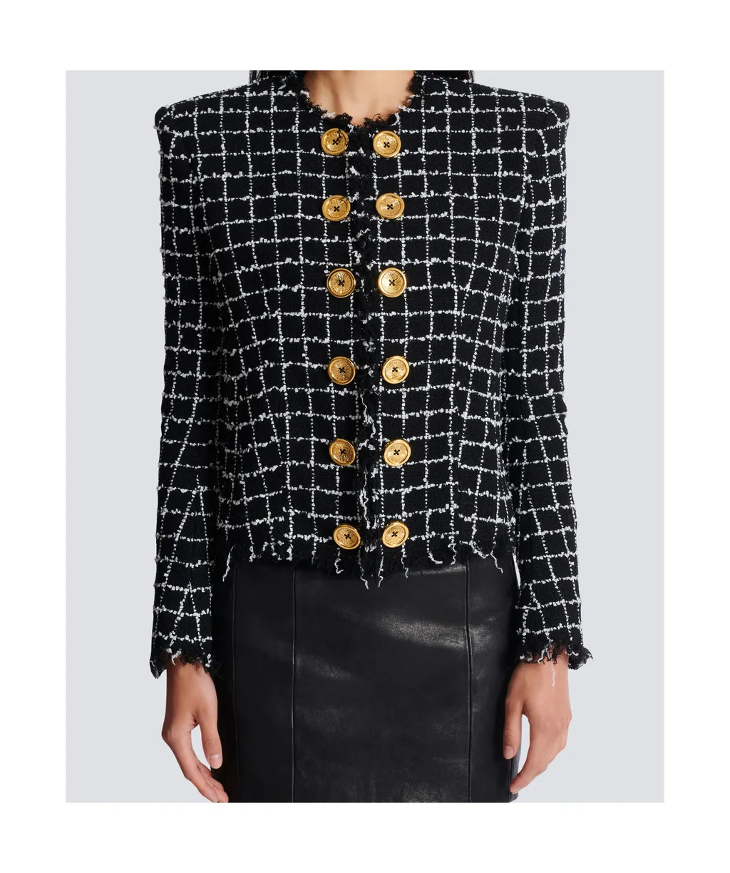 Balmain Cropped Tweed Jacket
