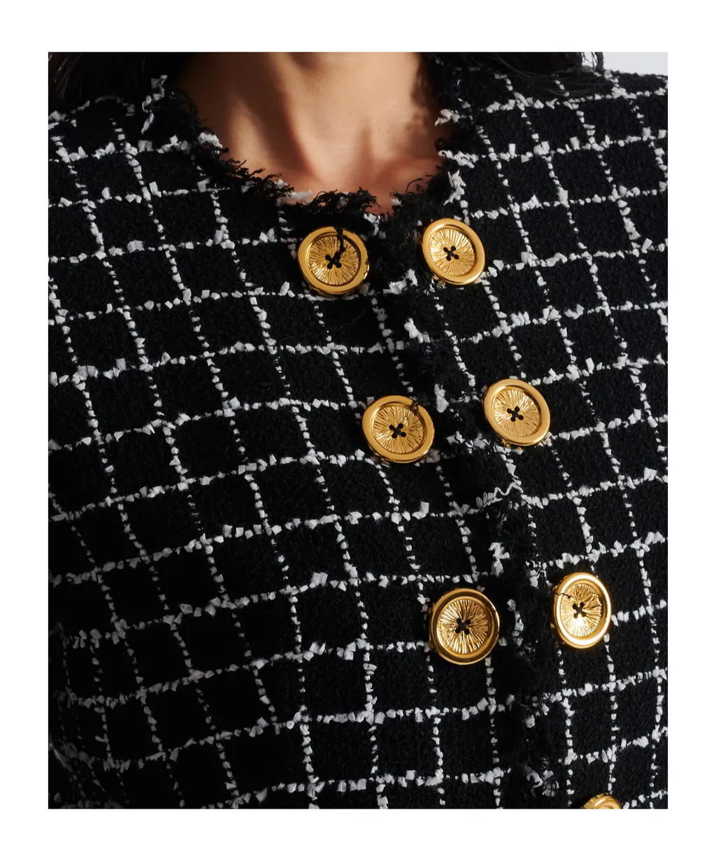 Balmain Cropped Tweed Jacket