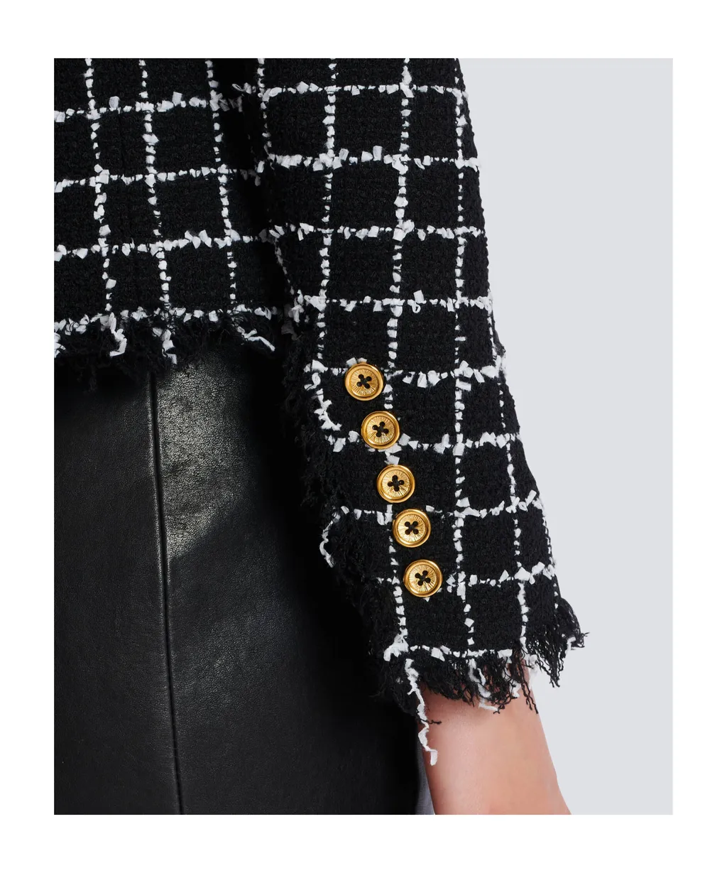 Balmain Cropped Tweed Jacket