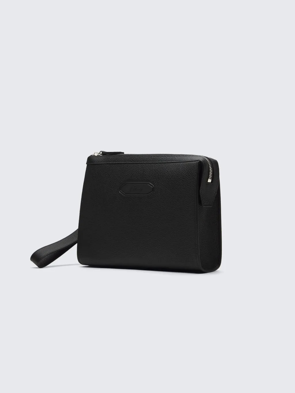 Black Grained Calf Leather Pouch