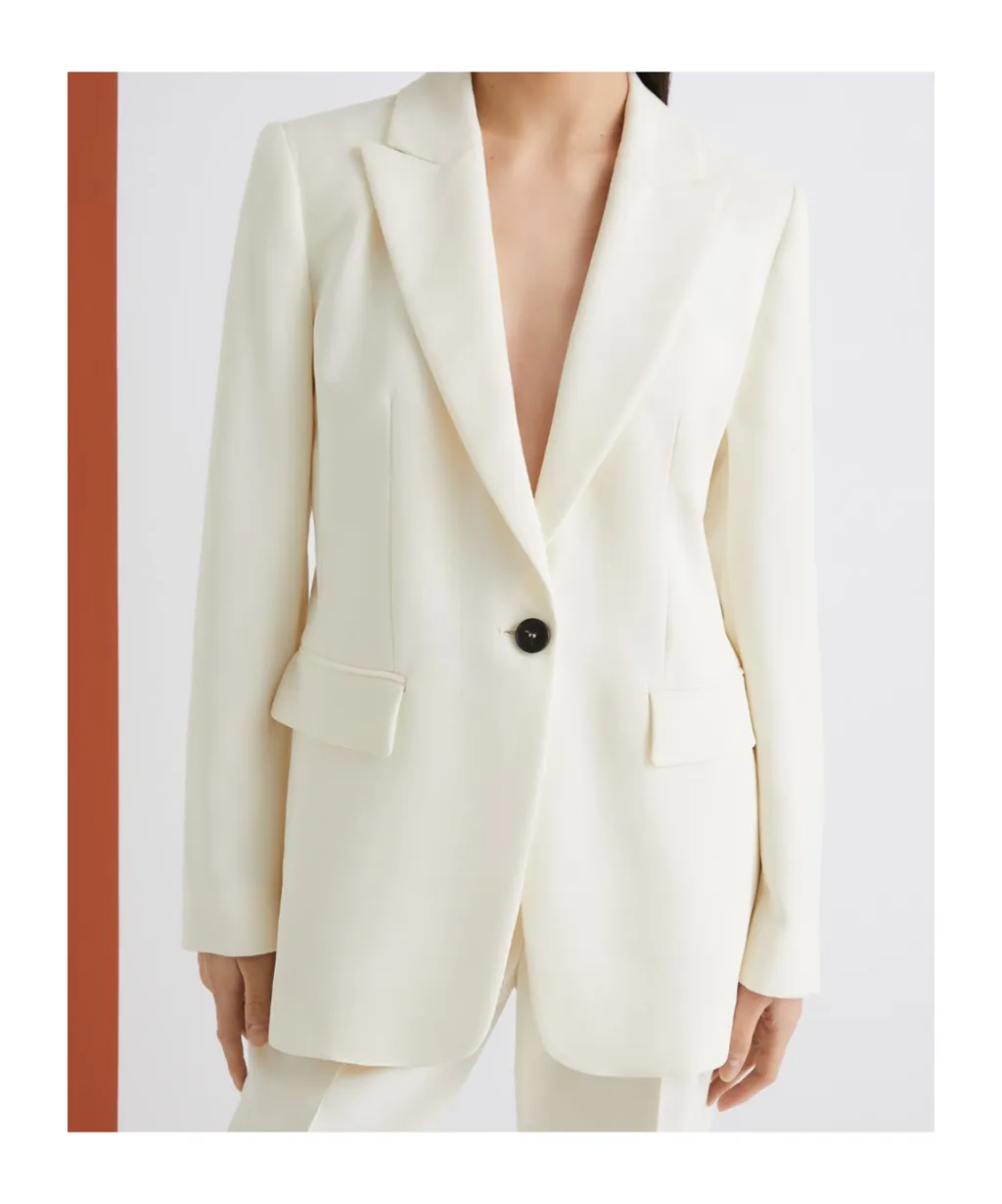 Single-Breasted Envers Satin Jacket