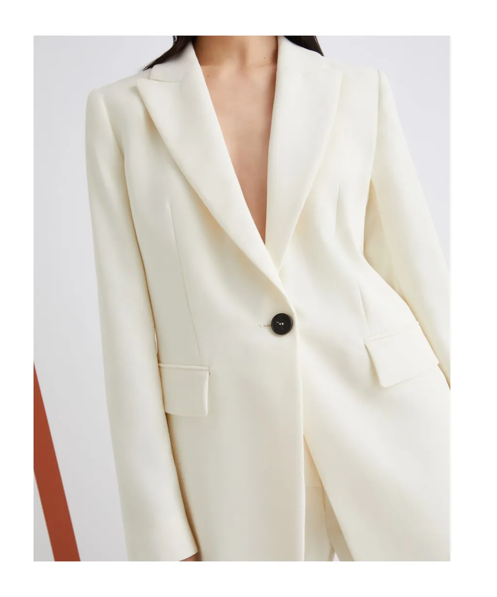 Single-Breasted Envers Satin Jacket