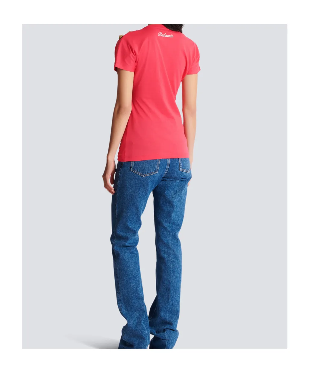 Balmain Buttons Draped T-Shirt