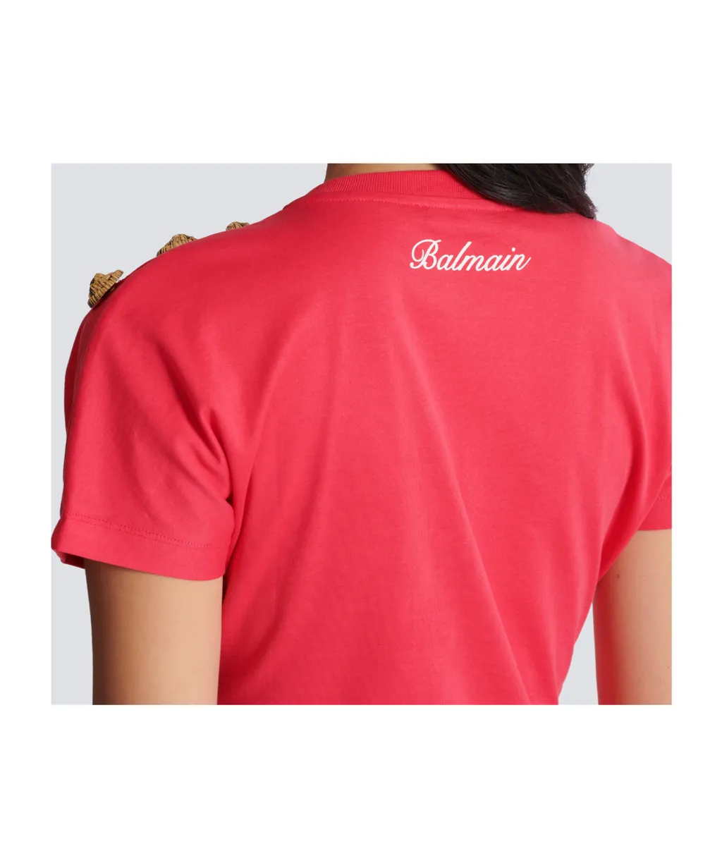 Balmain Buttons Draped T-Shirt