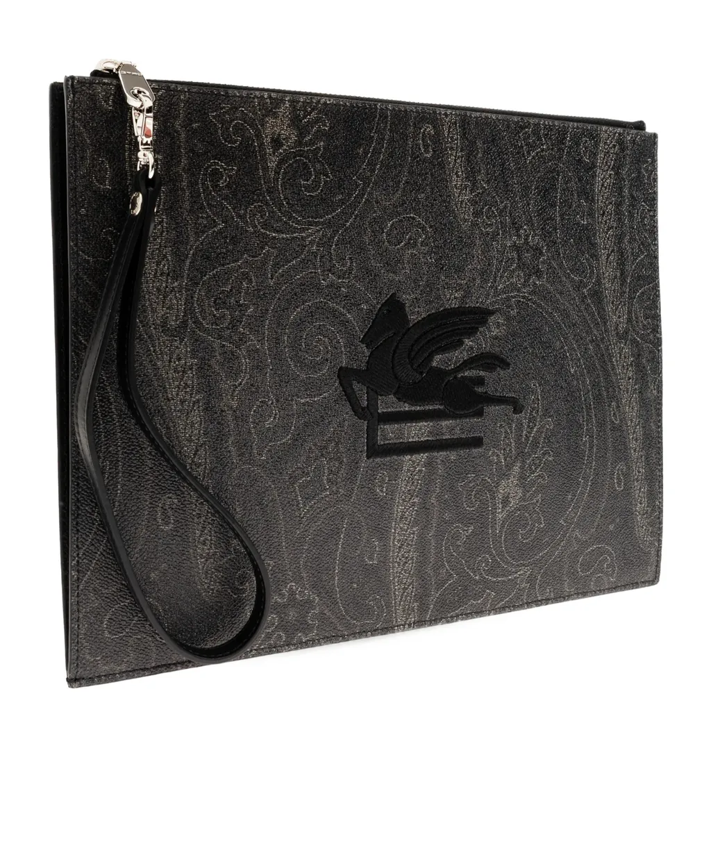 Etro Pegaso Embroidered Pouch Bag