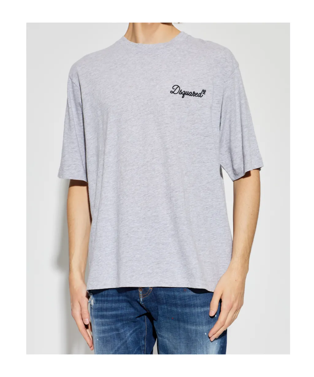 Dsquared2 Logo Embroidered Crewneck T-Shirt