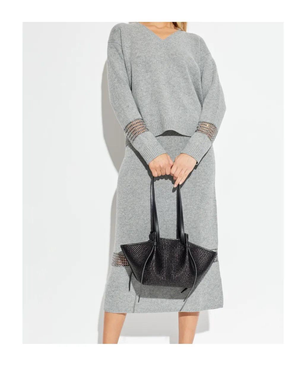 Knitted Design Midi Skirt