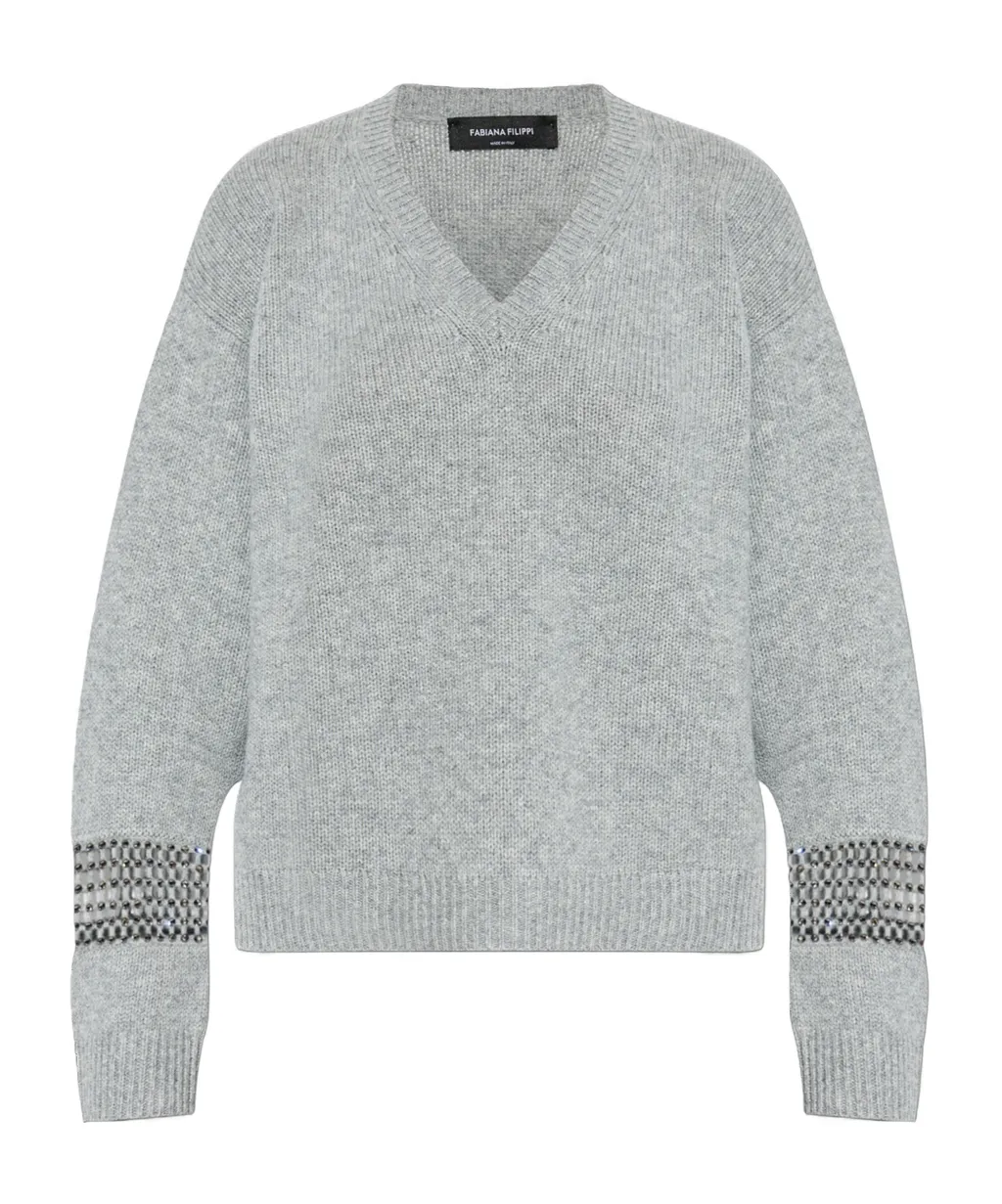 Fabiana Filippi Embellished V-Neck Jumper