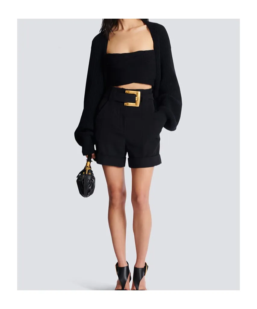 Ribbed Knit Bolero Cardigan