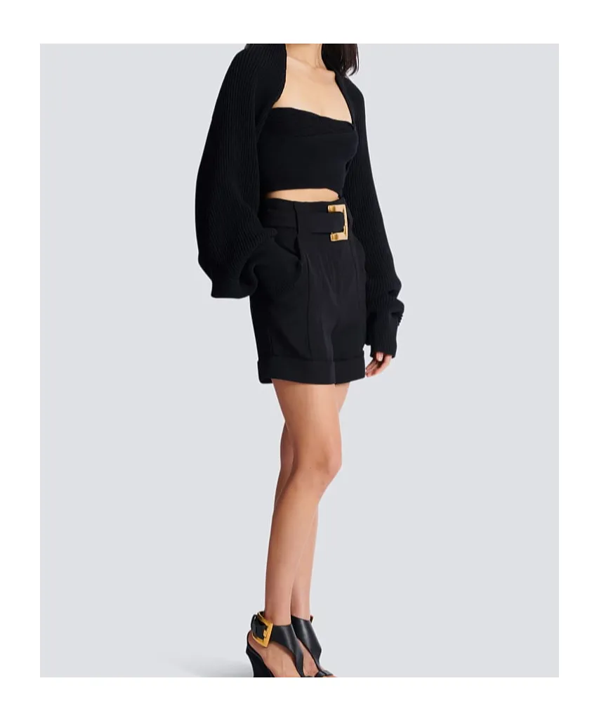 Ribbed Knit Bolero Cardigan