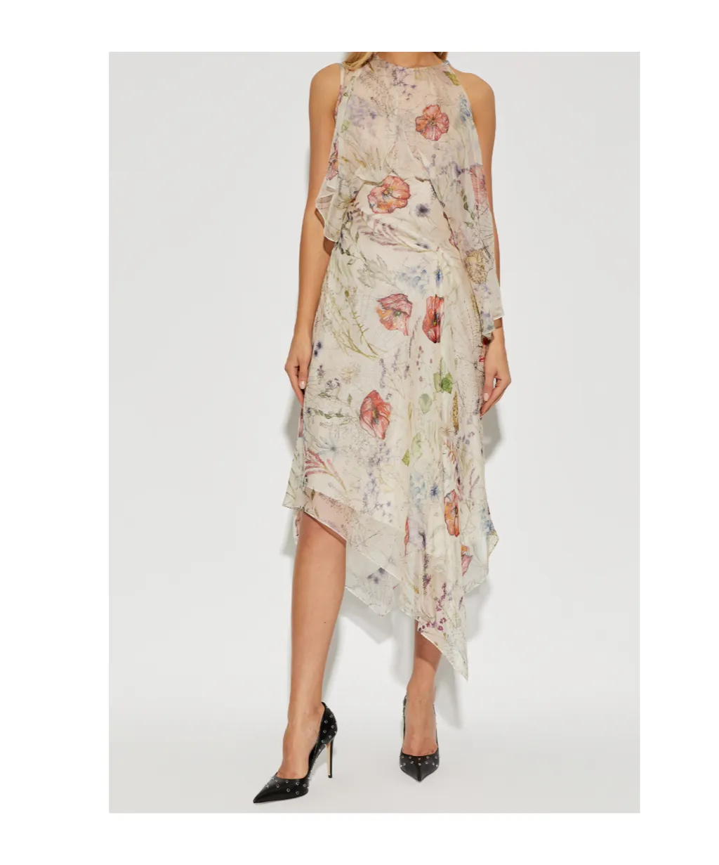 Alexander Mcqueen Floral Printed Sleeveless Dress