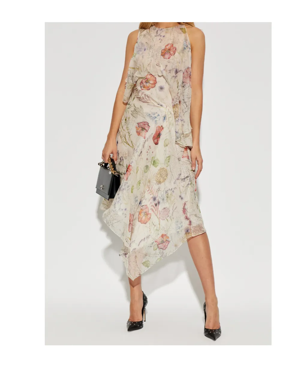 Alexander Mcqueen Floral Printed Sleeveless Dress