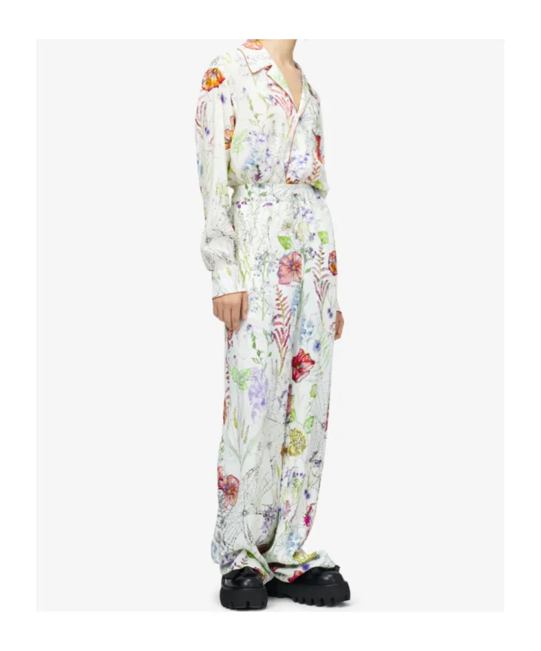 Floral-Print Trousers