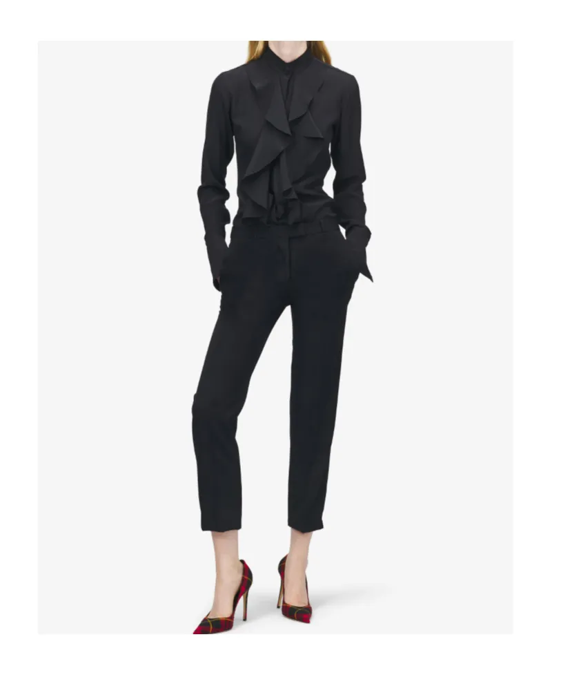 Cropped Tailored Trousers In Black