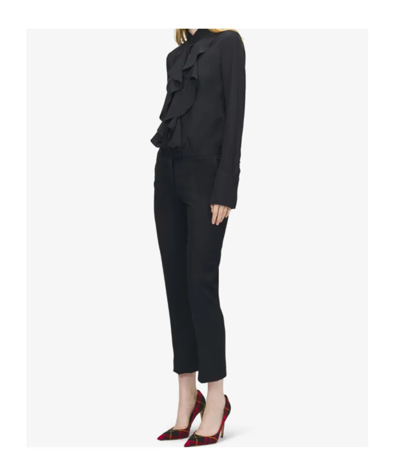 Cropped Tailored Trousers In Black