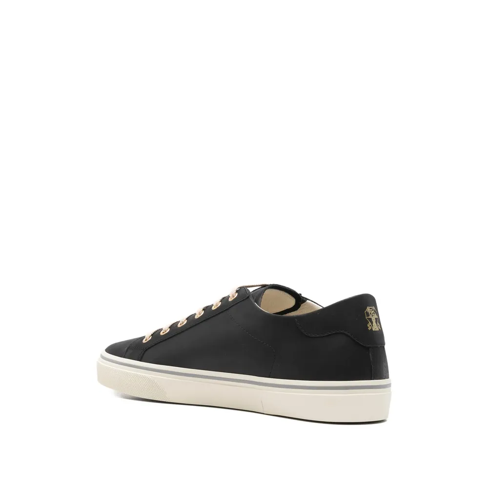 Metallic-Eyelet Lace-Up Sneakers