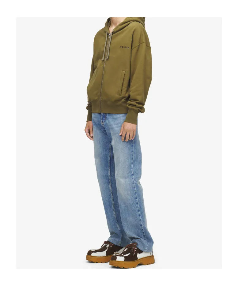 Alexander Mcqueen Logo Embroidered Zip-Up Hoodie