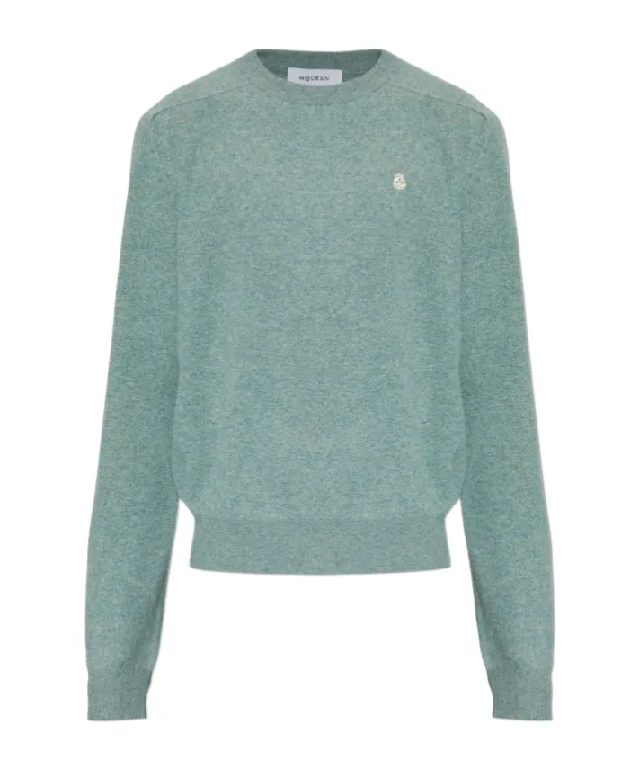 Alexander Mcqueen Skull Embroidered Crewneck Jumper