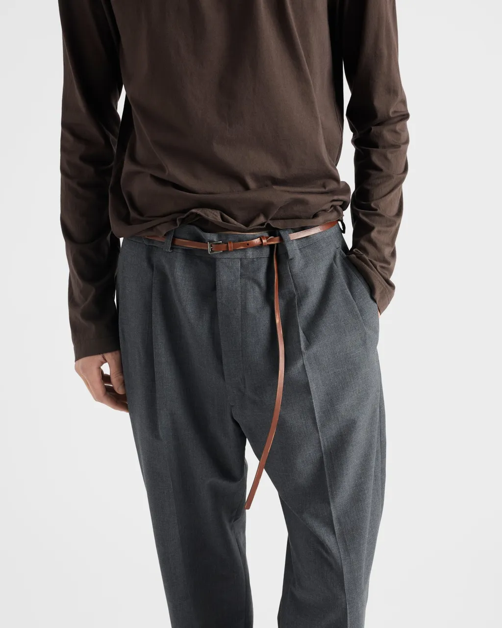 Prada Triangle-Patch Long-Sleeved T-Shirt
