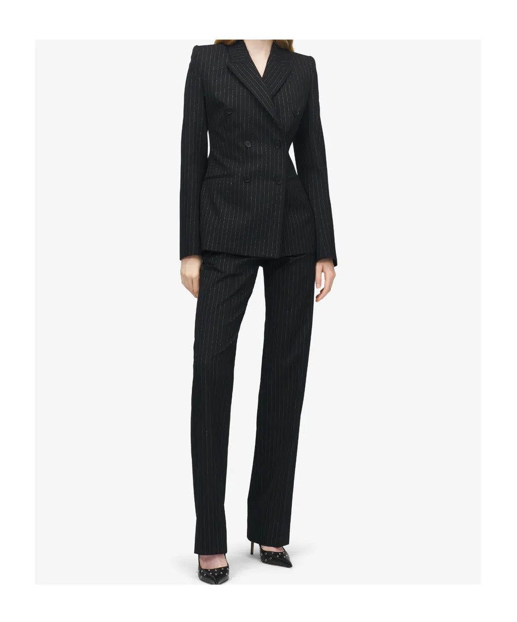 Alexander Mcqueen Pinstriped Double Breasted Jacket