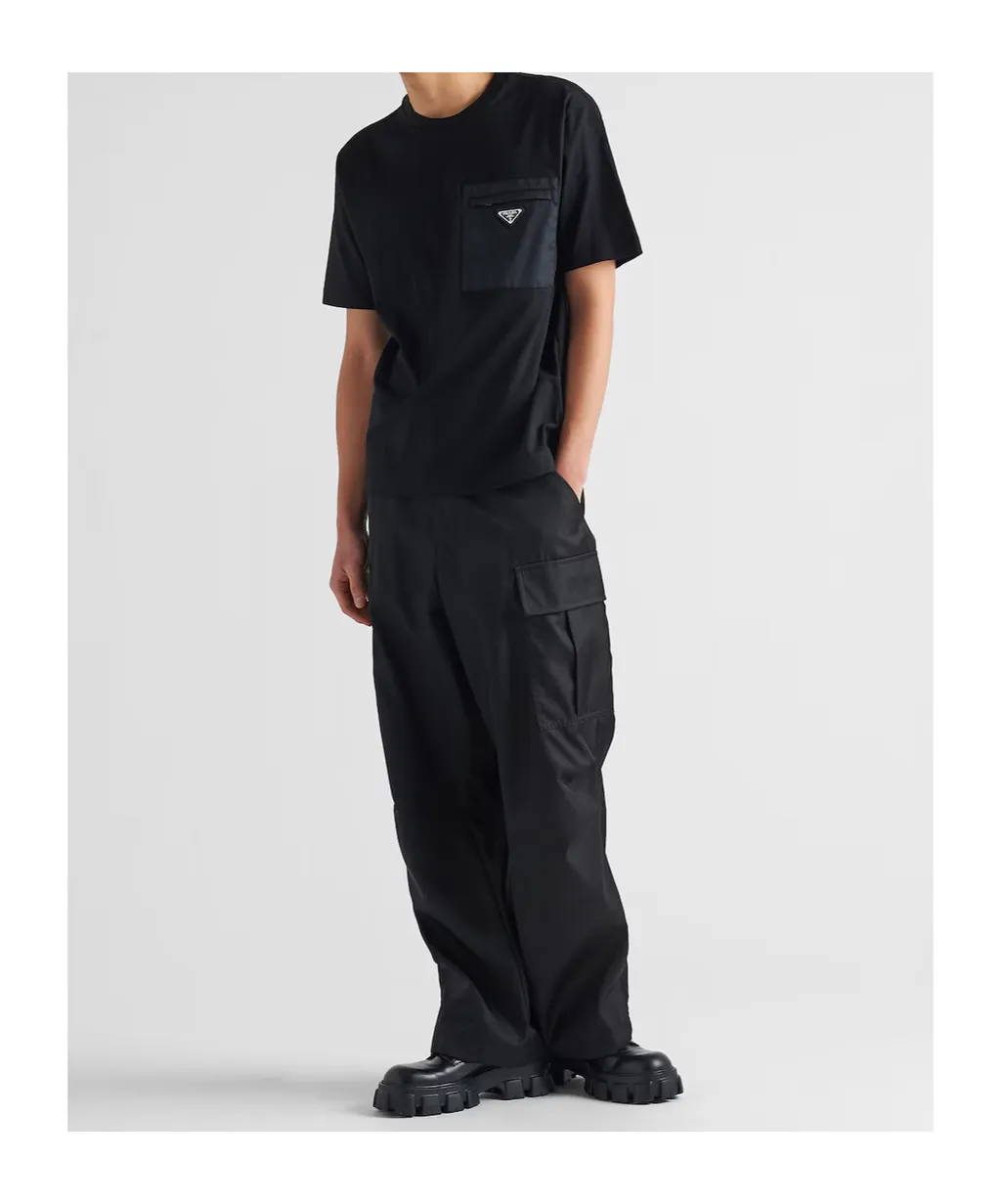 Re-Nylon And Jersey T-Shirt