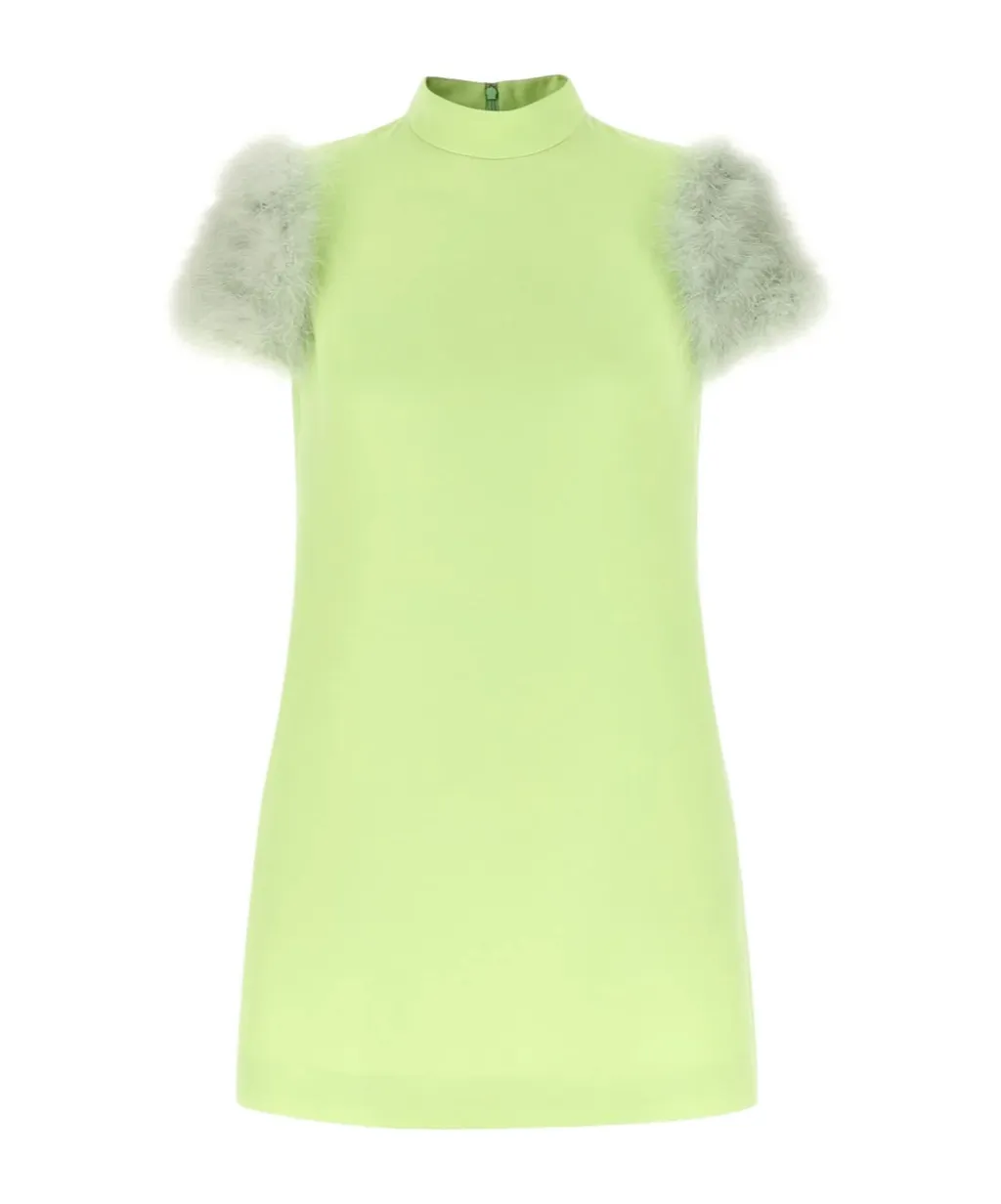 Valentino Crepe Couture Mock Neck Mini Dress