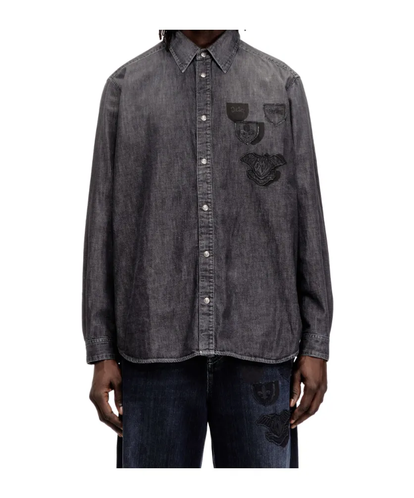 D-Simply-S15 Appliqué Denim Shirt