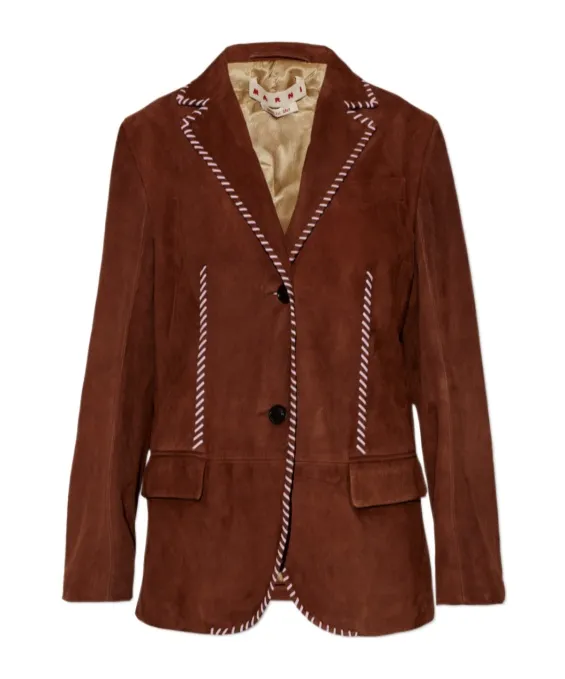 Marni Single Breasted Leather Blazer