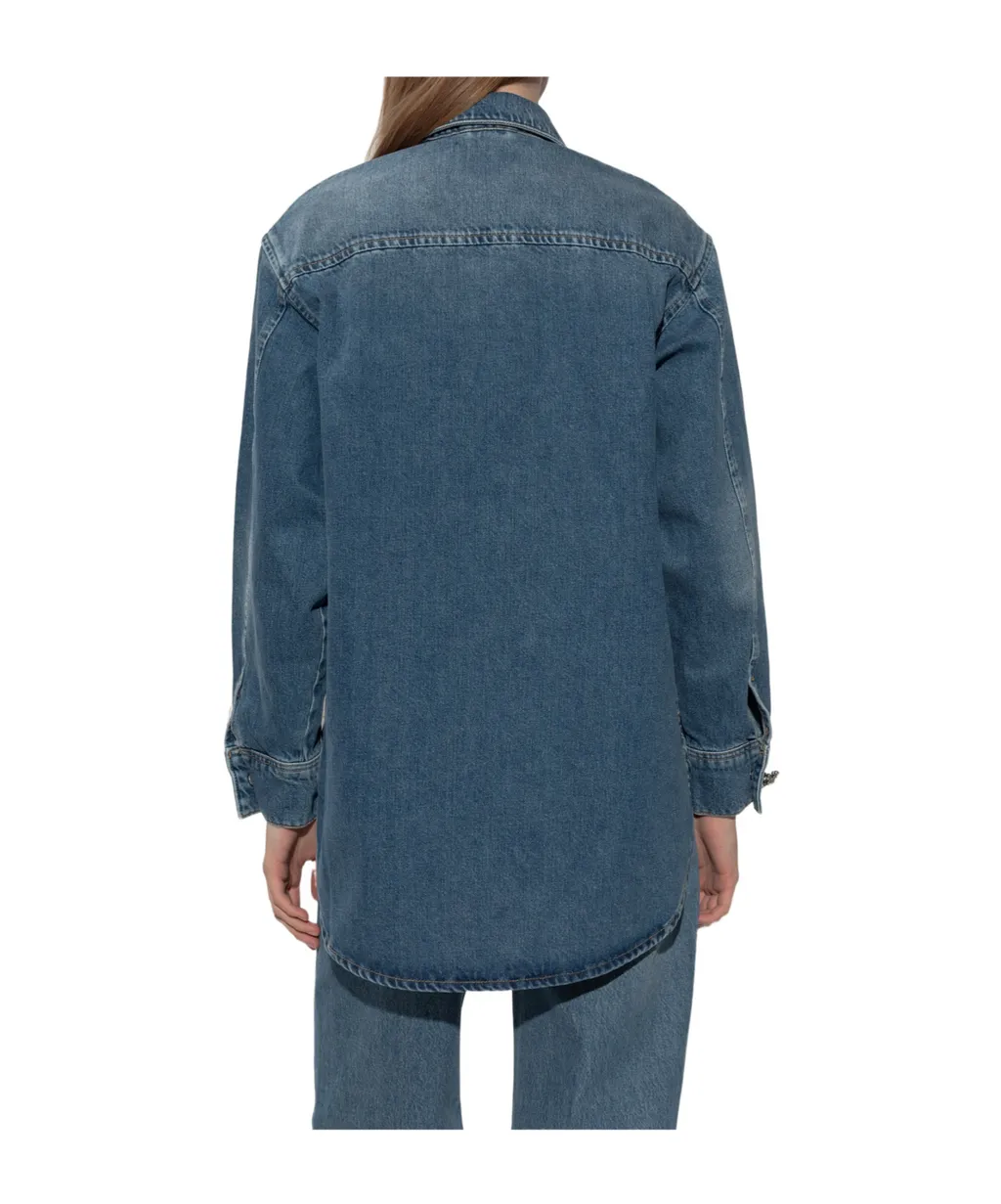 Allsaints Crystal-Embellished Denim Shirt