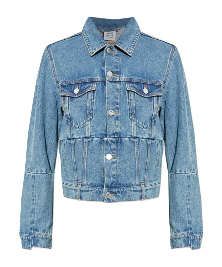 Vetements Collared Button-Up Denim Jacket
