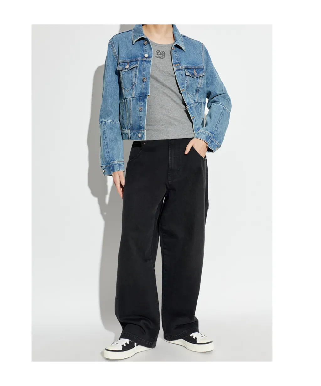 Vetements Collared Button-Up Denim Jacket