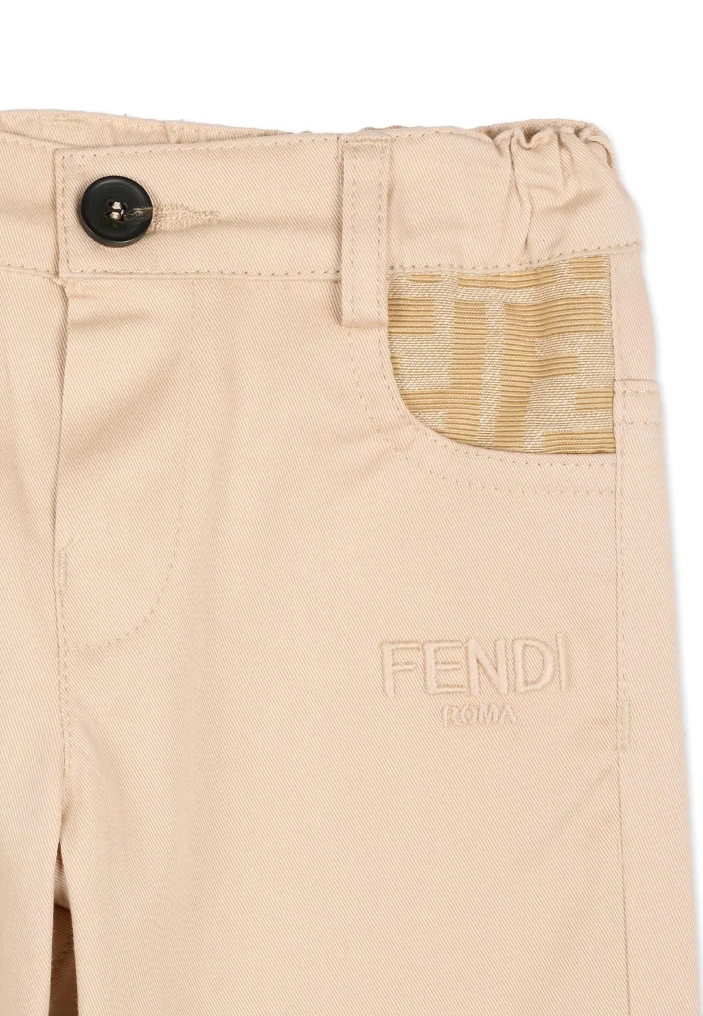 Fendi Kids Logo Embroidered Straight Trousers