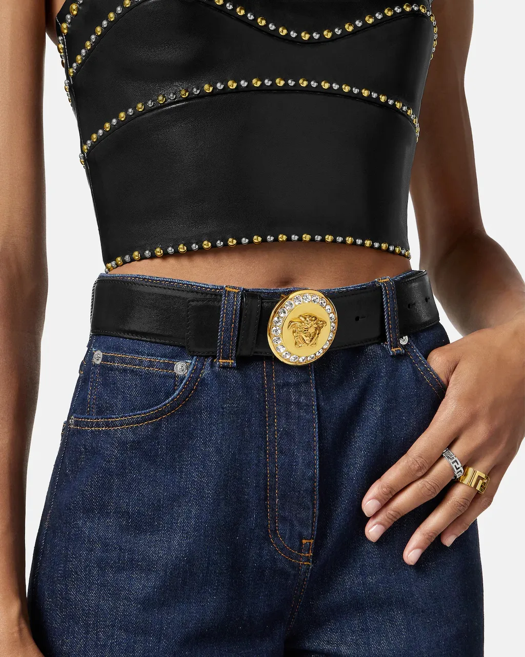 Versace La Medusa Embellished Belt