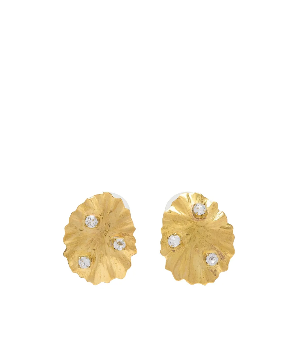 Ruffled-Design Earrings
