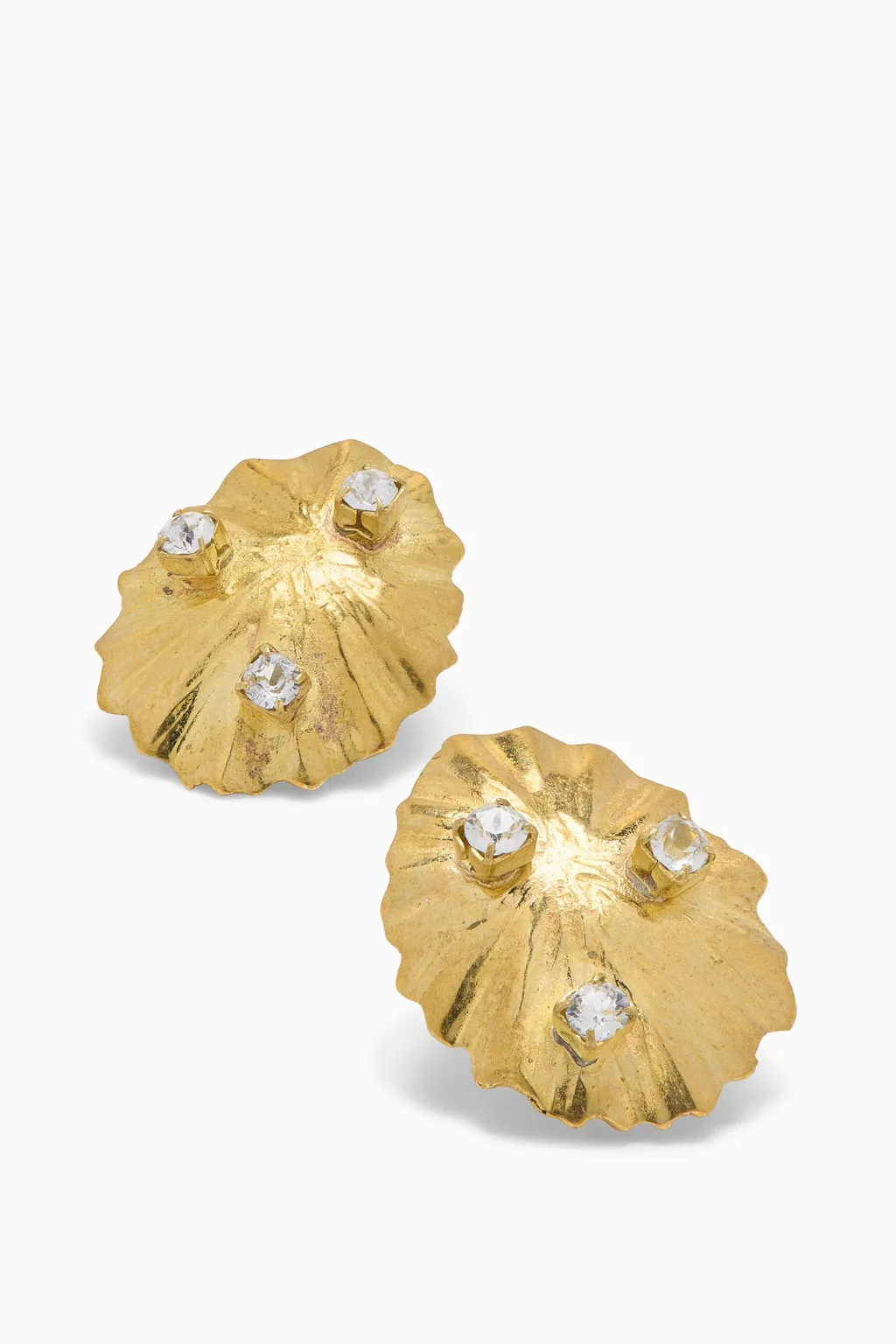 Ruffled-Design Earrings